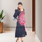 CC1535- Black dress with red and white designed Batik Dress| Ceylon Batik | Hand Made |Summer Collection | Cotton Dress | Summer
