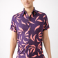 SH1149 -Dark Red with black designed Batik Shirt | Ceylon Batik | Hand Made | Men's Collection | Cotton Shirt | Summer Wear