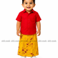 KSA1603 - Yellow with red cracks designed sarong| Ceylon Batik | Hand Made | Kid's Collection | Cotton Sarong| Summer Wear | Cultural