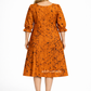 CC1536- Orange with black brushed designed Batik Dress| Ceylon Batik | Hand Made |Summer Collection | Cotton Dress | Summer Wear