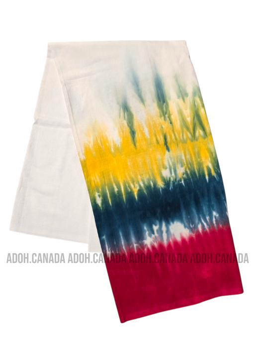 KSA1593 - White sarong with multi colur border designed sarong| Ceylon Batik | Hand Made | Kid's Collection | Cotton Sarong| Summer Wear | Cultural