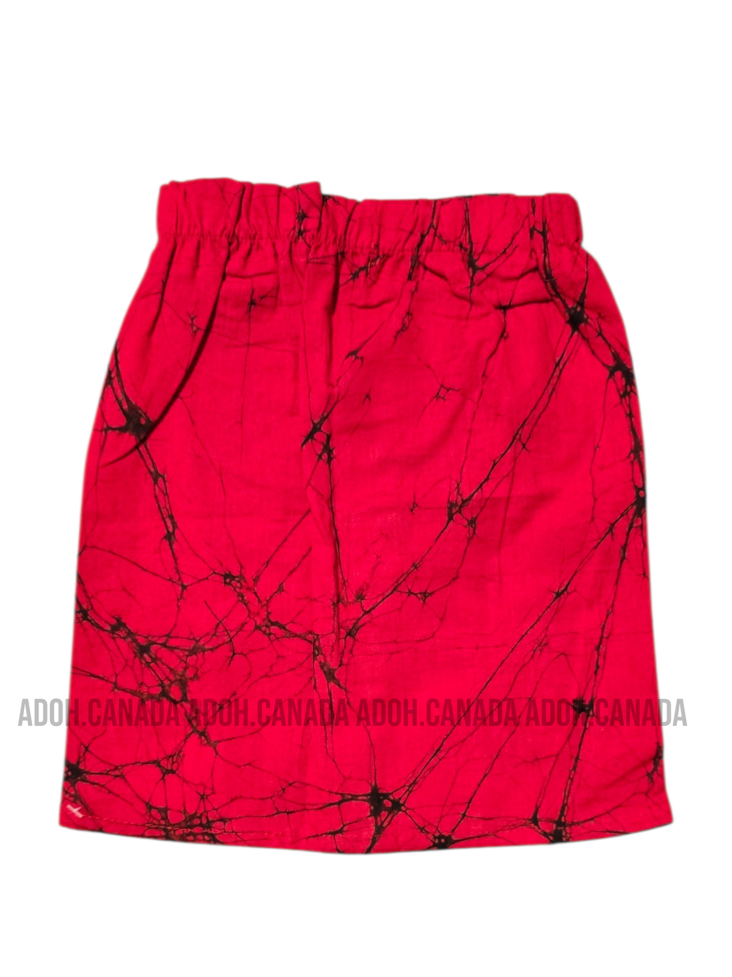 KSA1591 - Red with black cracks designed sarong| Ceylon Batik | Hand Made | Kid's Collection | Cotton Sarong| Summer Wear | Cultural