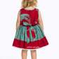 KG1564 - Greenish with red design and cracks dress for kid| Ceylon Batik | Hand Made | Kids Collection | Summer Collection | Cotton Dress | Casual wear