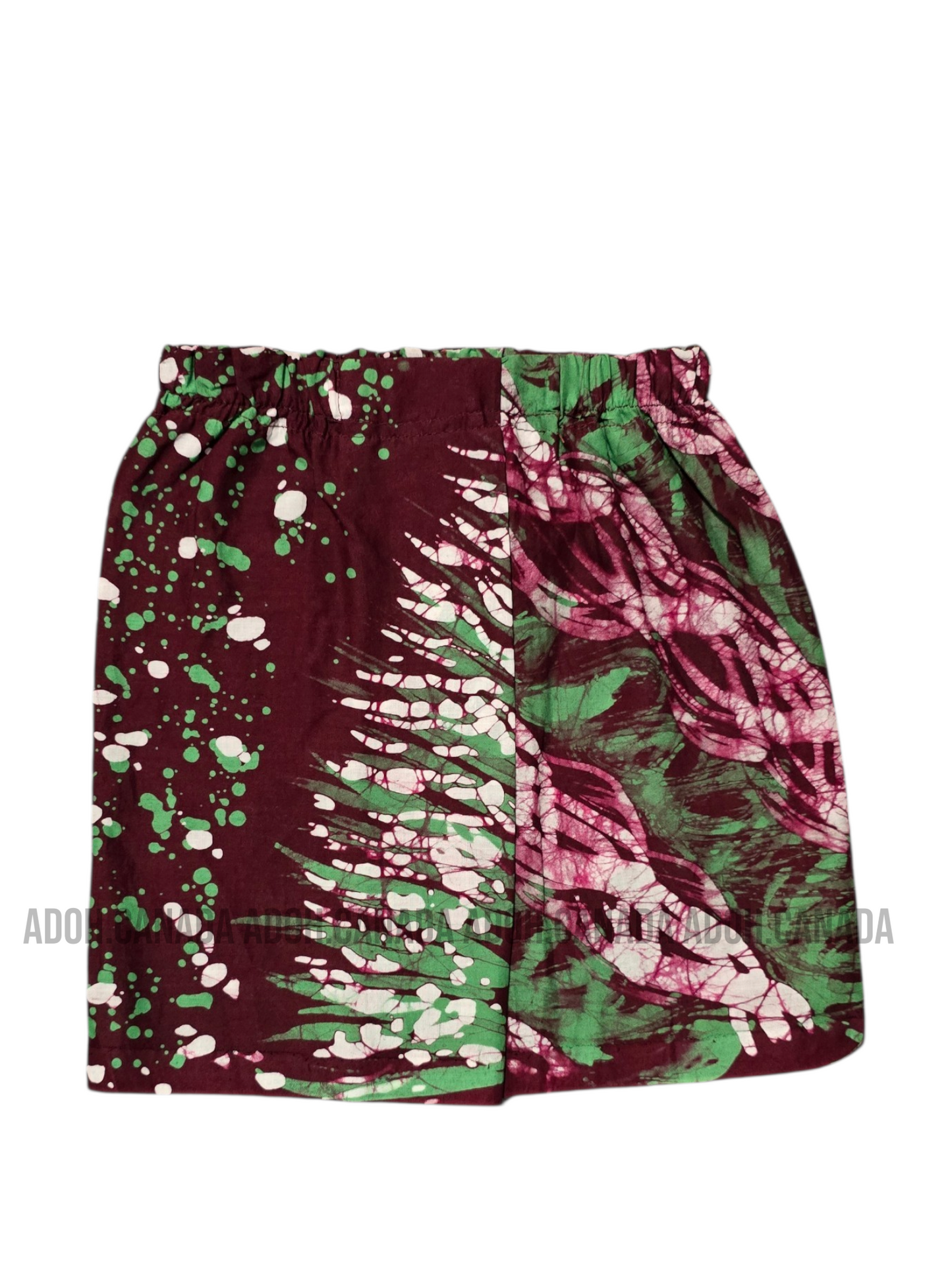 KSA1596 - Dark maroon with purple and green designed sarong| Ceylon Batik | Hand Made | Kid's Collection | Cotton Sarong| Summer Wear | Cultural