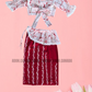 KG1561 - Red and white Lama Saree ( Kids Redda Hatte)| Ceylon Batik | Hand Made | Kids Collection | Summer Collection | Cotton Lama Saree | Kids Redda Hatte | Casual wear