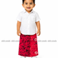 KSA1599 - Hot pink with black cracks designed sarong| Ceylon Batik | Hand Made | Kid's Collection | Cotton Sarong| Summer Wear | Cultural