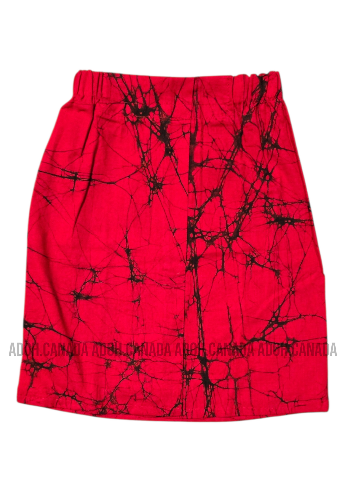 KSA1590 - Red with black cracks designed sarong| Ceylon Batik | Hand Made | Kid's Collection | Cotton Sarong| Summer Wear | Cultural