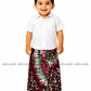 KSA1595 - Dark maroon with white and green design sarong| Ceylon Batik | Hand Made | Kid's Collection | Cotton Sarong| Summer Wear | Cultural