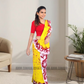 MU1567|Yellow with red and white designed Kandyan Made-up|Ceylon Batik| Cotton Kandyan Made-up Saree| Exclusive Designer Wear | Kandyan Made-up