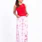 LU1610 - White with red box shape designed Batik Lungi Skirt |Ceylon Batik | Hand Made | Summer Collection | Cotton Batik Lungi | Traditional Collection