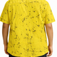 SH1466 -Yellow shirt with Black instrument designed Batik Shirt | Ceylon Batik | Hand Made | Men's Collection | Cotton Shirt | Summer Wear