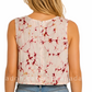 CC1654 - White Batik Crop Top with Red and baige cracks design| Ceylon Batik | Hand Made | Summer Collection | Cotton Crop top | Summer wear