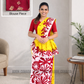 MU1567|Yellow with red and white designed Kandyan Made-up|Ceylon Batik| Cotton Kandyan Made-up Saree| Exclusive Designer Wear | Kandyan Made-up