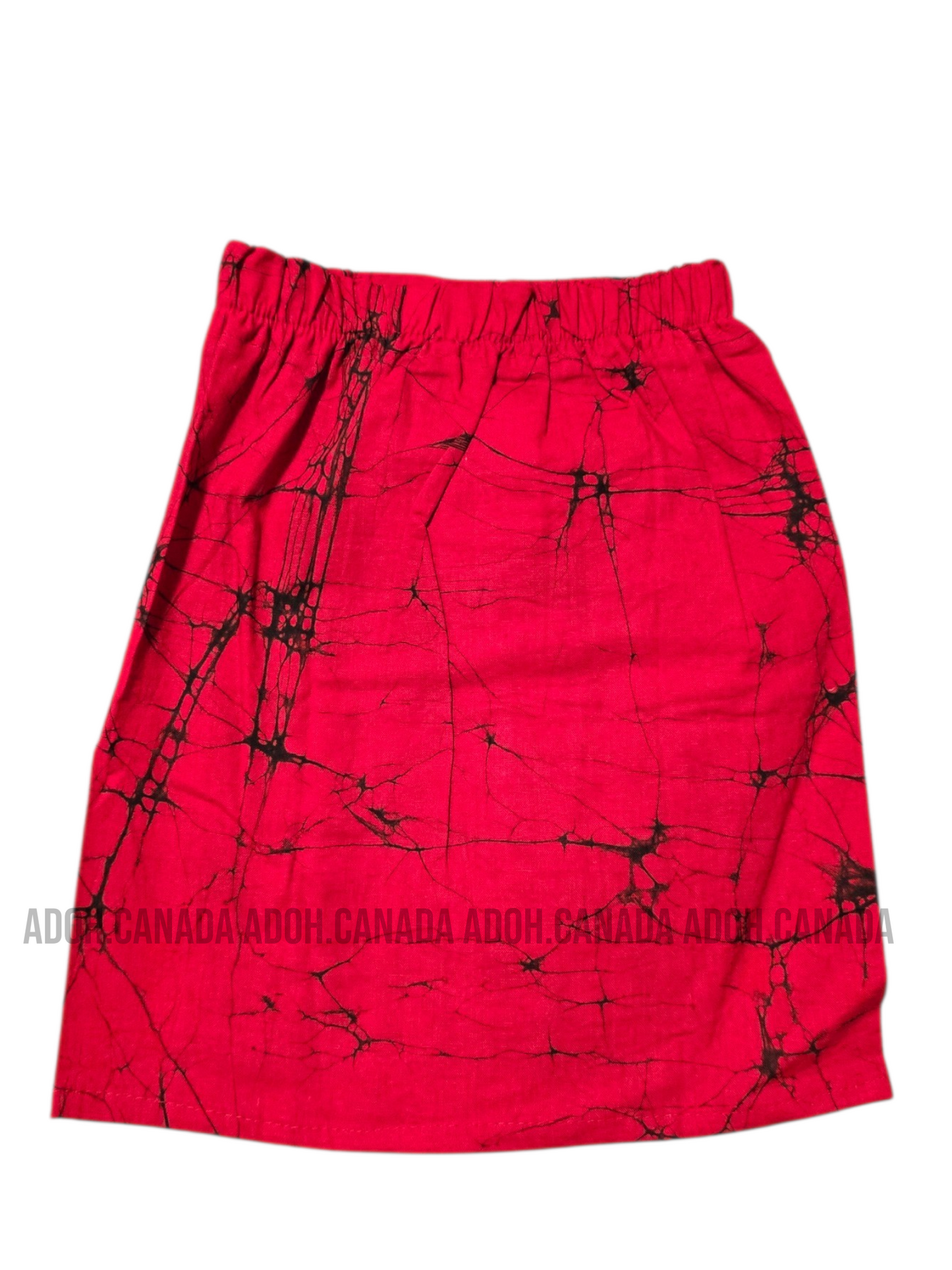 KSA1590 - Red with black cracks designed sarong| Ceylon Batik | Hand Made | Kid's Collection | Cotton Sarong| Summer Wear | Cultural
