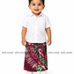 KSA1594 - Dark Maroon with purple and green designed sarong| Ceylon Batik | Hand Made | Kid's Collection | Cotton Sarong| Summer Wear | Cultural