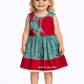 KG1564 - Greenish with red design and cracks dress for kid| Ceylon Batik | Hand Made | Kids Collection | Summer Collection | Cotton Dress | Casual wear