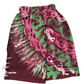 KSA1594 - Dark Maroon with purple and green designed sarong| Ceylon Batik | Hand Made | Kid's Collection | Cotton Sarong| Summer Wear | Cultural