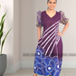 CC1533- Dark purple and blue floral designed Batik Dress| Ceylon Batik | Hand Made |Summer Collection | Cotton Dress | Summer Wear