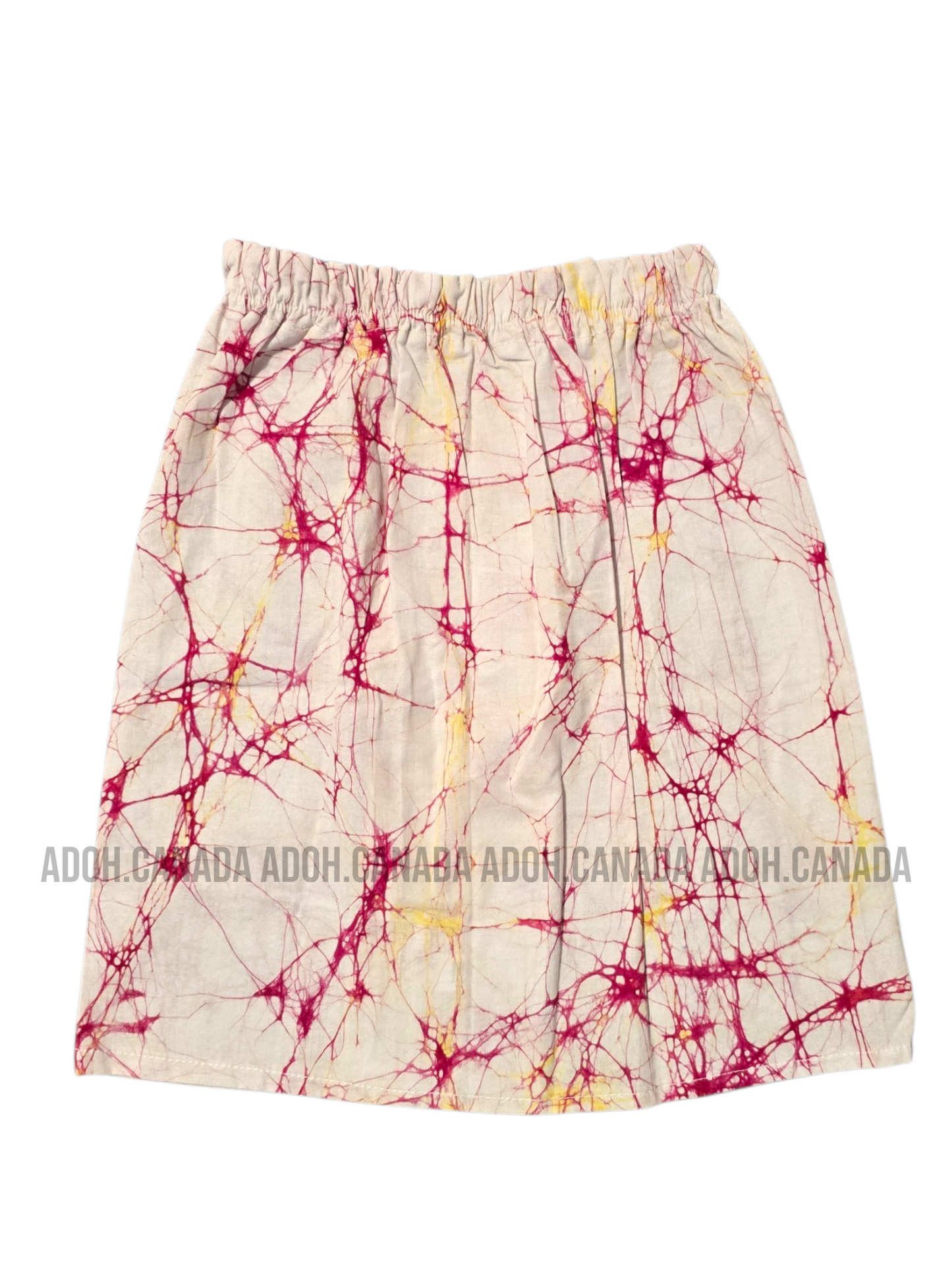 KSA1606 - White with red cracks sarong| Ceylon Batik | Hand Made | Kid's Collection | Cotton Sarong| Summer Wear | Cultural