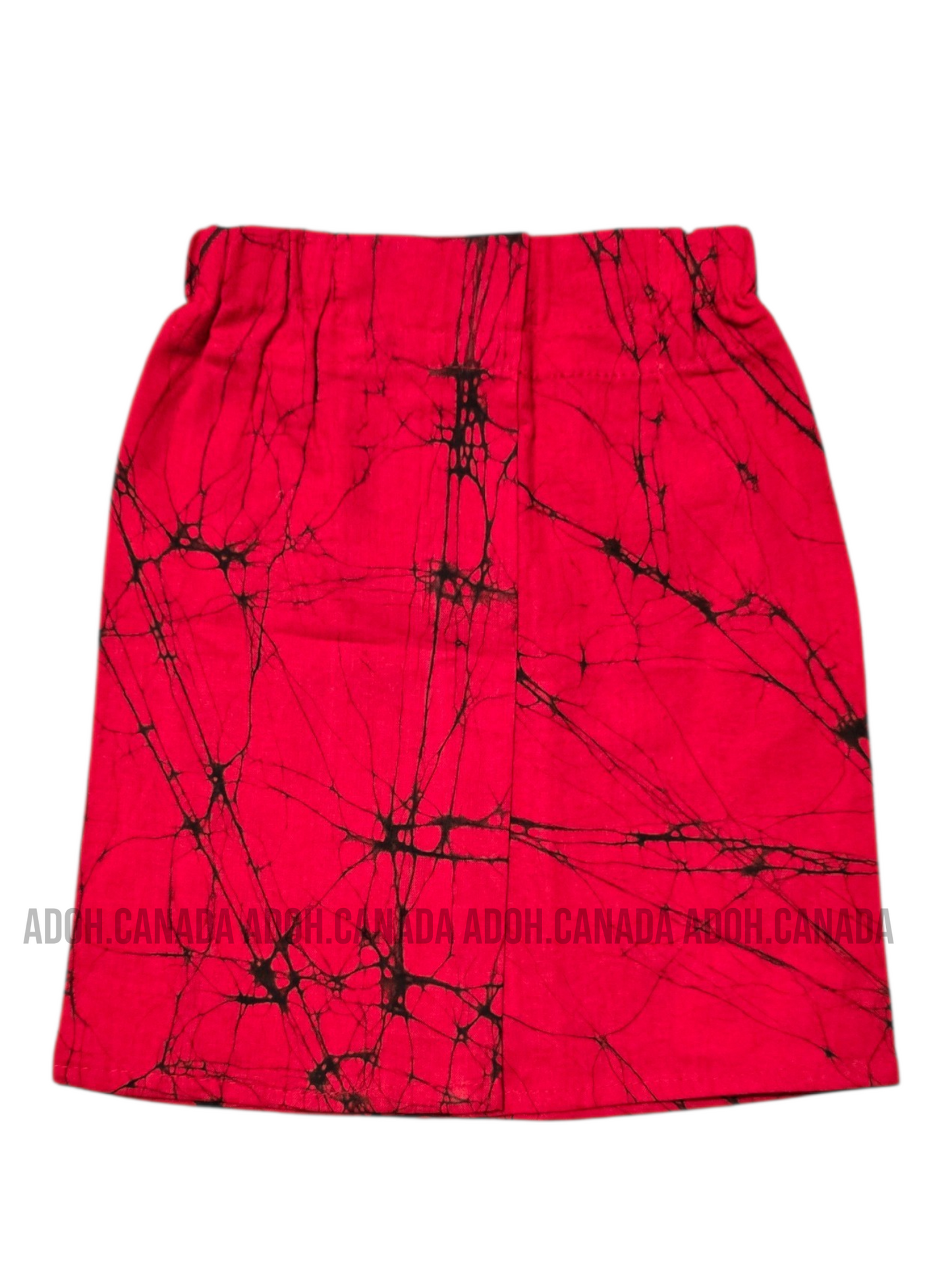 KSA1591 - Red with black cracks designed sarong| Ceylon Batik | Hand Made | Kid's Collection | Cotton Sarong| Summer Wear | Cultural