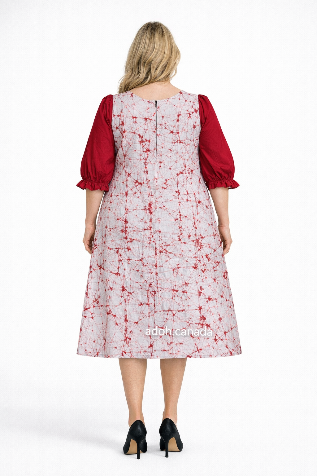 CC1534- Red and white designed Batik Dress| Ceylon Batik | Hand Made |Summer Collection | Cotton Dress | Summer Wear