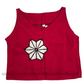 CC1521 - Dark red Batik Crop Top with one flower design| Ceylon Batik | Hand Made | Summer Collection | Cotton Crop top | Summer wear