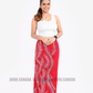 LU1618 - Full red with white leafy designed Batik Lungi Skirt |Ceylon Batik | Hand Made | Summer Collection | Cotton Batik Lungi | Traditional Collection
