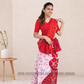 MU1571|Red with white and red lady designed Kandyan Made-up|Ceylon Batik| Cotton Kandyan Made-up Saree| Exclusive Designer Wear | Kandyan Made-up