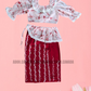 KG1561 - Red and white Lama Saree ( Kids Redda Hatte)| Ceylon Batik | Hand Made | Kids Collection | Summer Collection | Cotton Lama Saree | Kids Redda Hatte | Casual wear