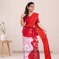 MU1571|Red with white and red lady designed Kandyan Made-up|Ceylon Batik| Cotton Kandyan Made-up Saree| Exclusive Designer Wear | Kandyan Made-up