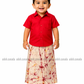 KSA1606 - White with red cracks sarong| Ceylon Batik | Hand Made | Kid's Collection | Cotton Sarong| Summer Wear | Cultural