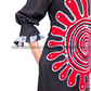 CC1535- Black dress with red and white designed Batik Dress| Ceylon Batik | Hand Made |Summer Collection | Cotton Dress | Summer