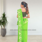 MU1568|Apple green with off-white shapes designed Kandyan Made-up|Ceylon Batik| Cotton Kandyan Made-up Saree| Exclusive Designer Wear | Kandyan Made-up
