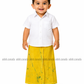 KSA1605 - Yellow with green cracks sarong| Ceylon Batik | Hand Made | Kid's Collection | Cotton Sarong| Summer Wear | Cultural