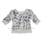 CC1496 - White Batik Crop Top with dark blue cracks design| Ceylon Batik | Hand Made | Summer Collection | Cotton Crop top | Summer wear