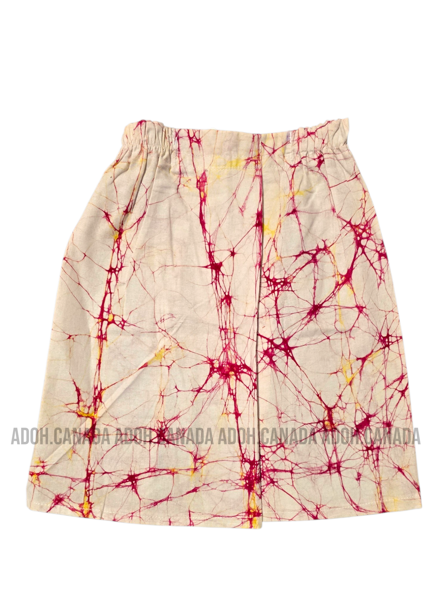 KSA1606 - White with red cracks sarong| Ceylon Batik | Hand Made | Kid's Collection | Cotton Sarong| Summer Wear | Cultural