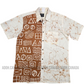 SH1545 -White Shirt with baige & white designed Batik Shirt | Ceylon Batik | Hand Made | Men's Collection | Cotton Shirt | Summer Wear