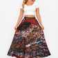 CC1198 - Maroon and baige mixed designed Long Batik Skirt | Ceylon Batik | Hand Made | Summer Collection | Cotton Skirts | Summer Wear