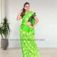 MU1568|Apple green with off-white shapes designed Kandyan Made-up|Ceylon Batik| Cotton Kandyan Made-up Saree| Exclusive Designer Wear | Kandyan Made-up