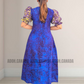 CC1533- Dark purple and blue floral designed Batik Dress| Ceylon Batik | Hand Made |Summer Collection | Cotton Dress | Summer Wear