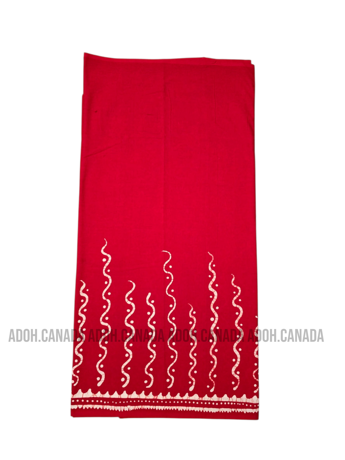 KSA1592 - Red with white designed sarong| Ceylon Batik | Hand Made | Kid's Collection | Cotton Sarong| Summer Wear | Cultural