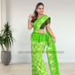 MU1568|Apple green with off-white shapes designed Kandyan Made-up|Ceylon Batik| Cotton Kandyan Made-up Saree| Exclusive Designer Wear | Kandyan Made-up