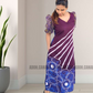 CC1533- Dark purple and blue floral designed Batik Dress| Ceylon Batik | Hand Made |Summer Collection | Cotton Dress | Summer Wear
