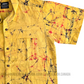 SH904 - Yellow Batik shirt with black and red cracks | Ceylon Batik | Hand Made | Men's Collection | Cotton Shirt | Summer Wear