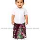 KSA1596 - Dark maroon with purple and green designed sarong| Ceylon Batik | Hand Made | Kid's Collection | Cotton Sarong| Summer Wear | Cultural
