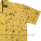 SH906 - Yellow Batik shirt with Black Cracks design  | Ceylon Batik | Hand Made | Men's Collection | Cotton Shirt | Summer Wear