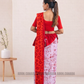 MU1571|Red with white and red lady designed Kandyan Made-up|Ceylon Batik| Cotton Kandyan Made-up Saree| Exclusive Designer Wear | Kandyan Made-up