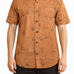 SH1463 - Baige shirt with black and white guitar designed Batik Shirt | Ceylon Batik | Hand Made | Men's Collection | Cotton Shirt | Summer Wear