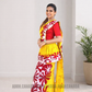 MU1567|Yellow with red and white designed Kandyan Made-up|Ceylon Batik| Cotton Kandyan Made-up Saree| Exclusive Designer Wear | Kandyan Made-up