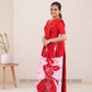 MU1571|Red with white and red lady designed Kandyan Made-up|Ceylon Batik| Cotton Kandyan Made-up Saree| Exclusive Designer Wear | Kandyan Made-up
